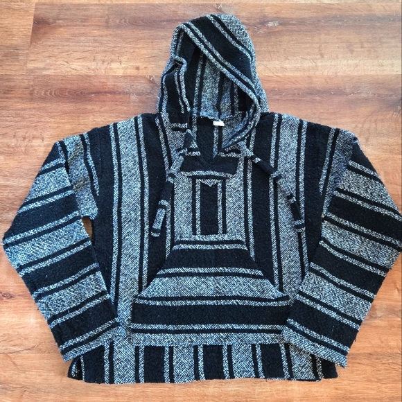 EARTHBOUND Other - Black and Gray Striped Earthbound Men's Sweater